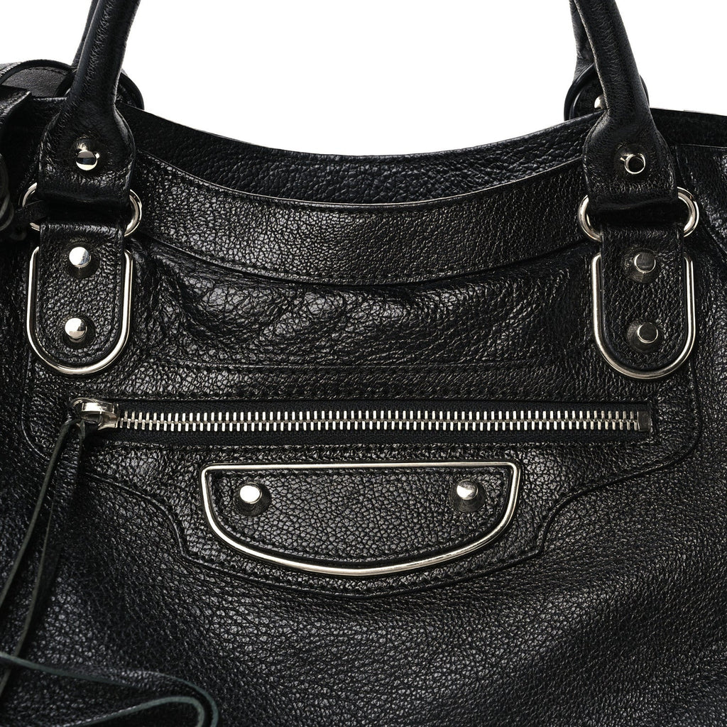 Chevre Silver Metallic Edge Hardware Velo Black