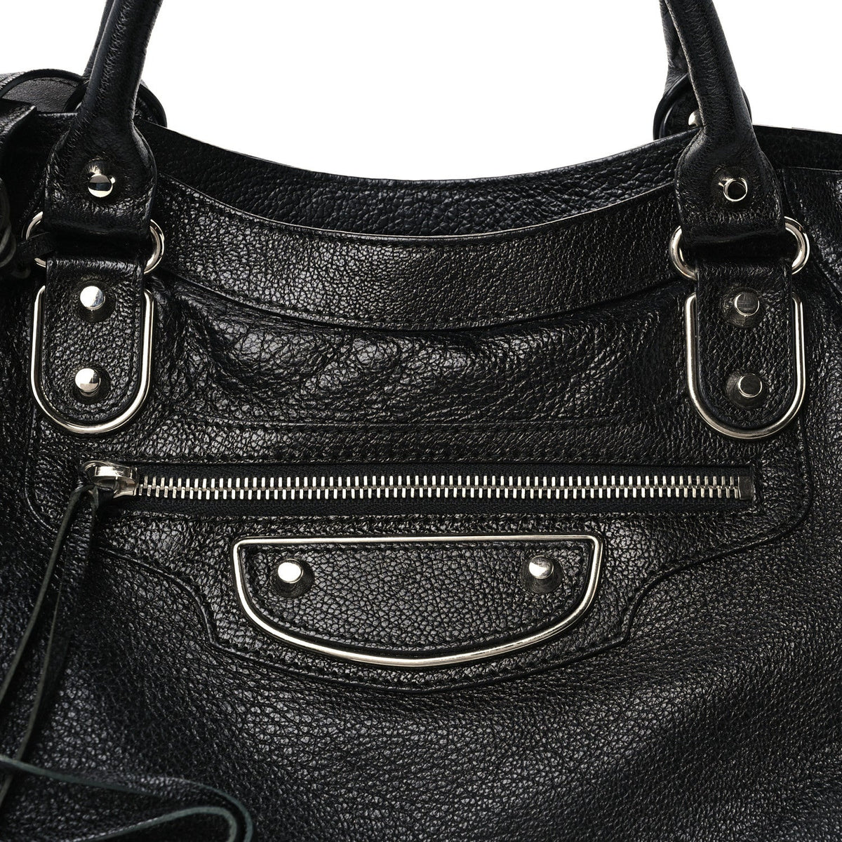 Chevre Silver Metallic Edge Hardware Velo Black