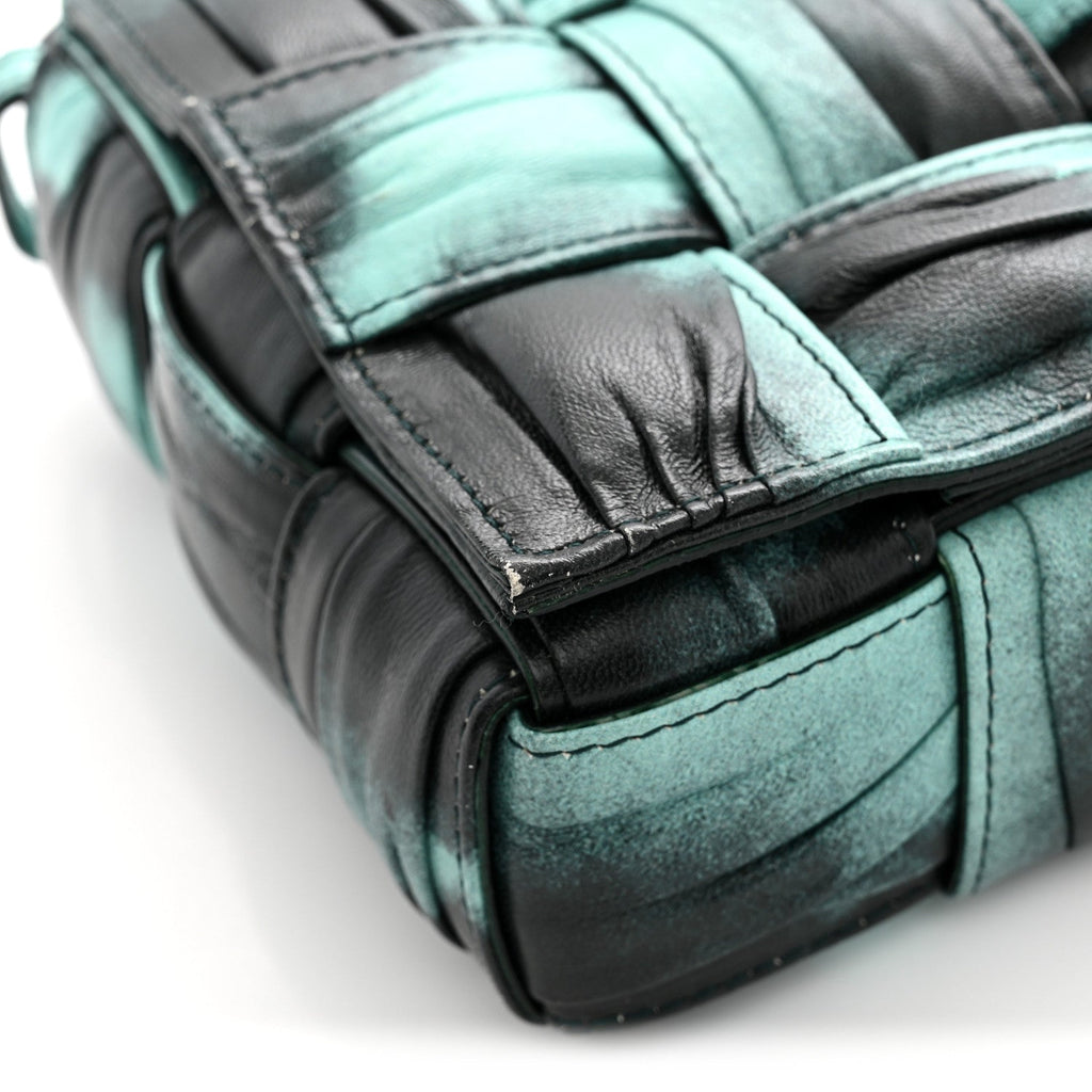 Foulard Tie Dye Maxi Intrecciato Padded Cassette Crossbody Bag Celadon Inkwell