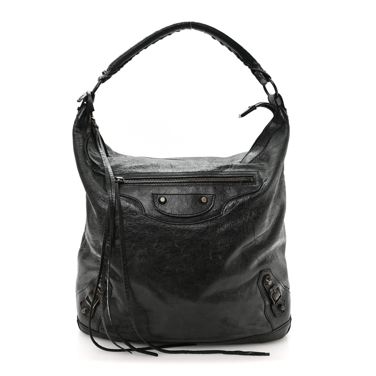 Agneau Classic Hardware Day Hobo Black