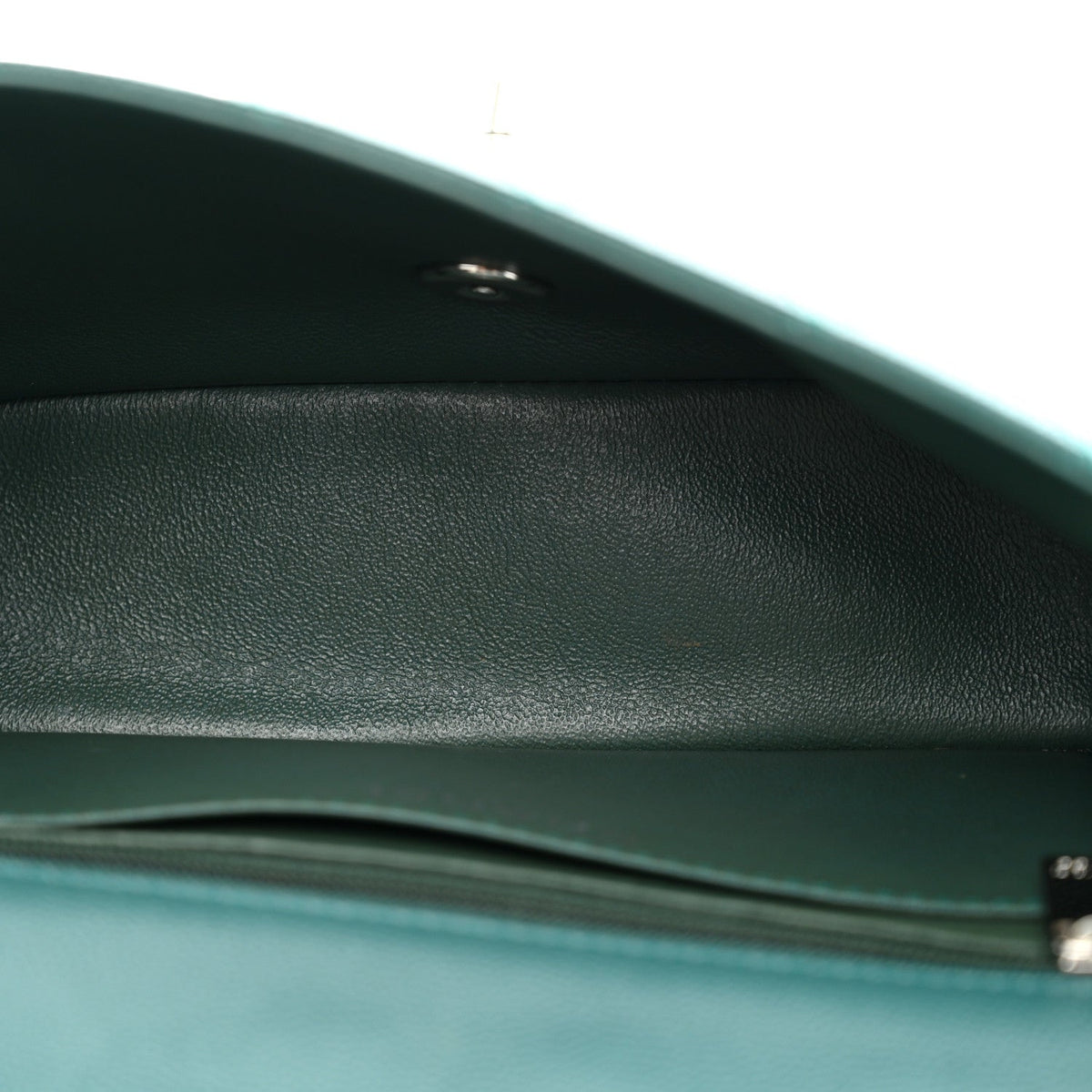 Caviar Quilted Mini Rectangular Flap Dark Green