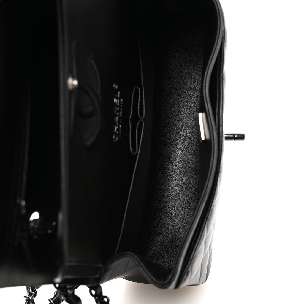 Lambskin Quilted Small Double Flap So Black