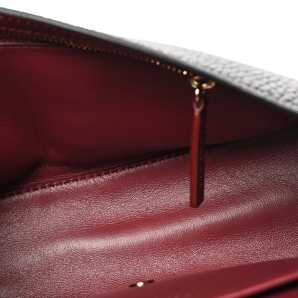 Grained Calfskin Mini Souplissimo Maxi Flap Black