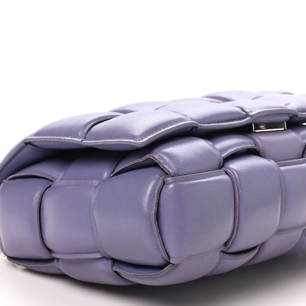 Lambskin Maxi Intreccio Padded Chain Cassette Crossbody Bag Lavender