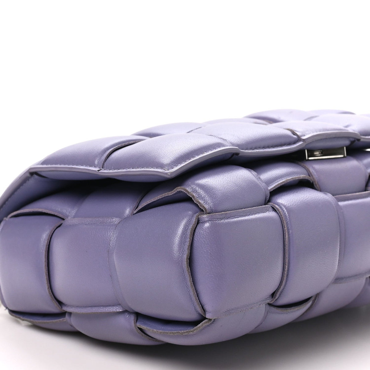 Lambskin Maxi Intreccio Padded Chain Cassette Crossbody Bag Lavender