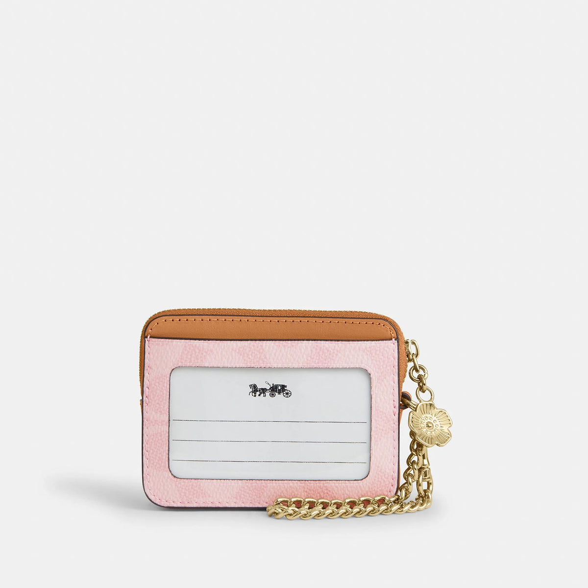 Coach Outlet Zip Card Case In Signature Canvas With Charm