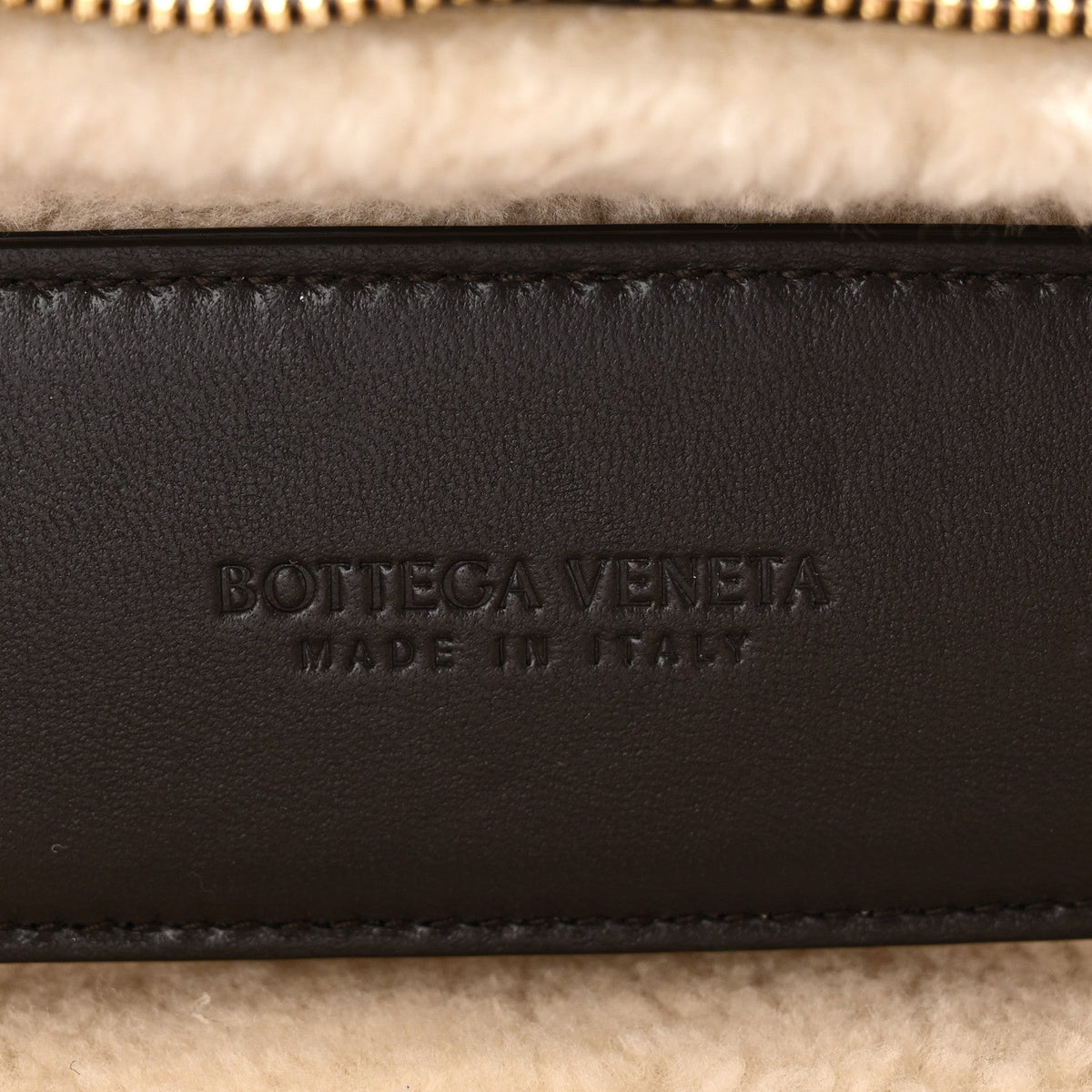 Calfskin Shearling Bang Bang Vanity Case Light Brown Teddy