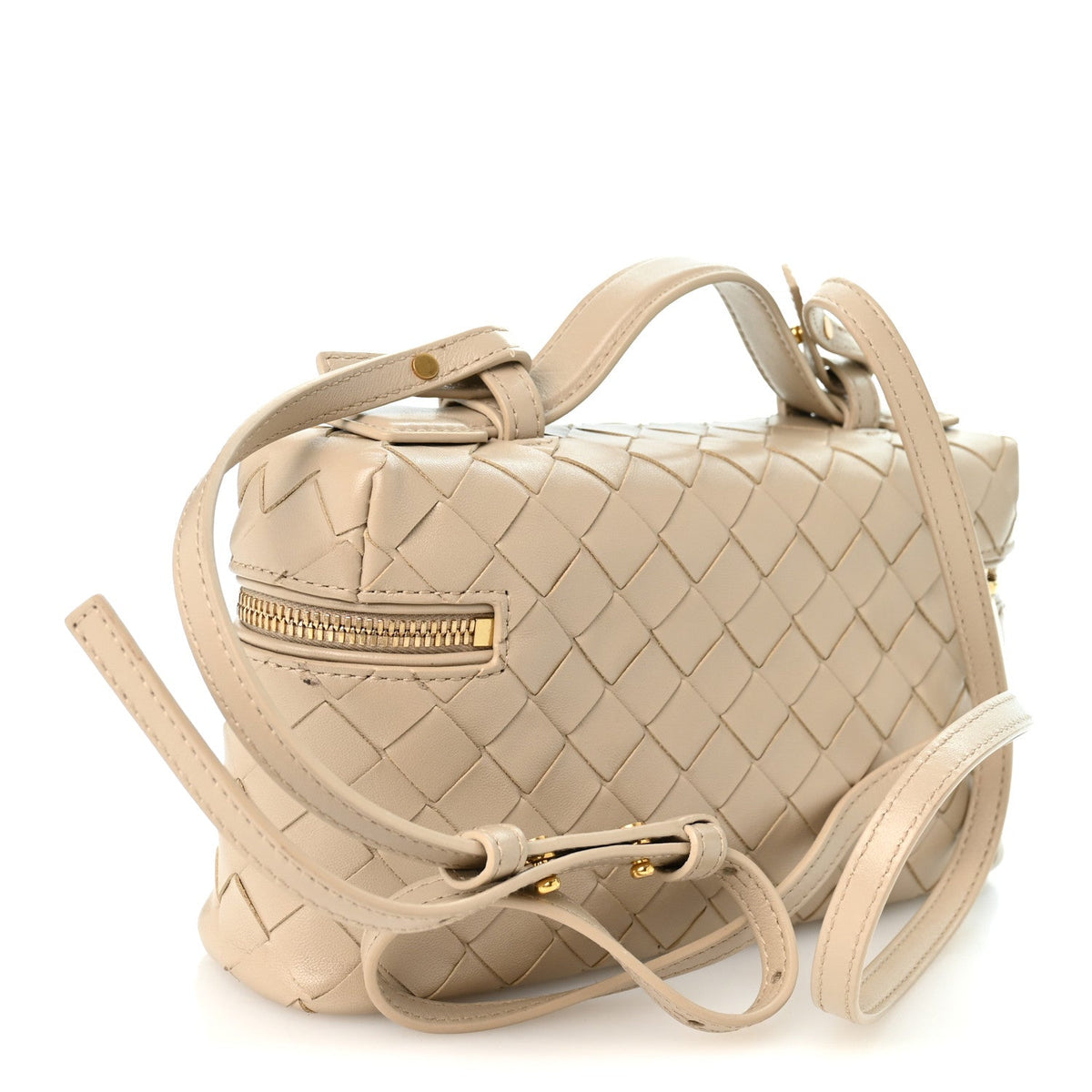 Calfskin Intrecciato Bang Bang Vanity Case Ecru