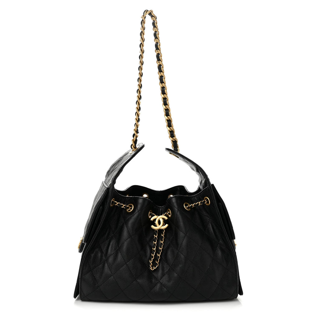 Caviar Quilted Small Chanel 25 Handbag Black