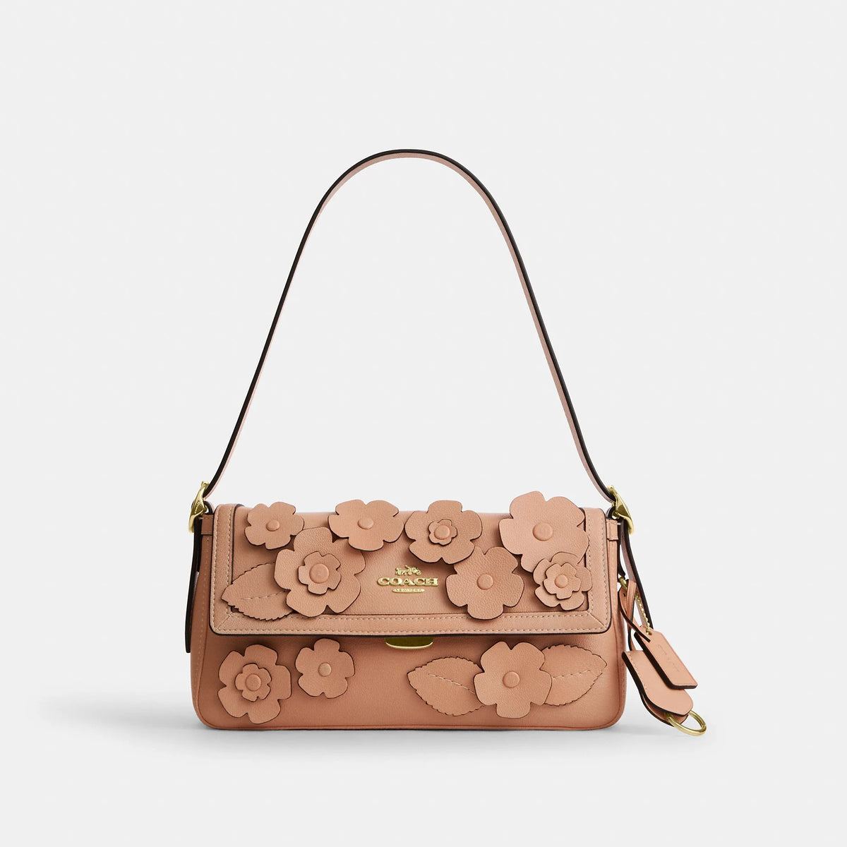 Coach Outlet Etta Small Flap Shoulder Bag With Floral Applique