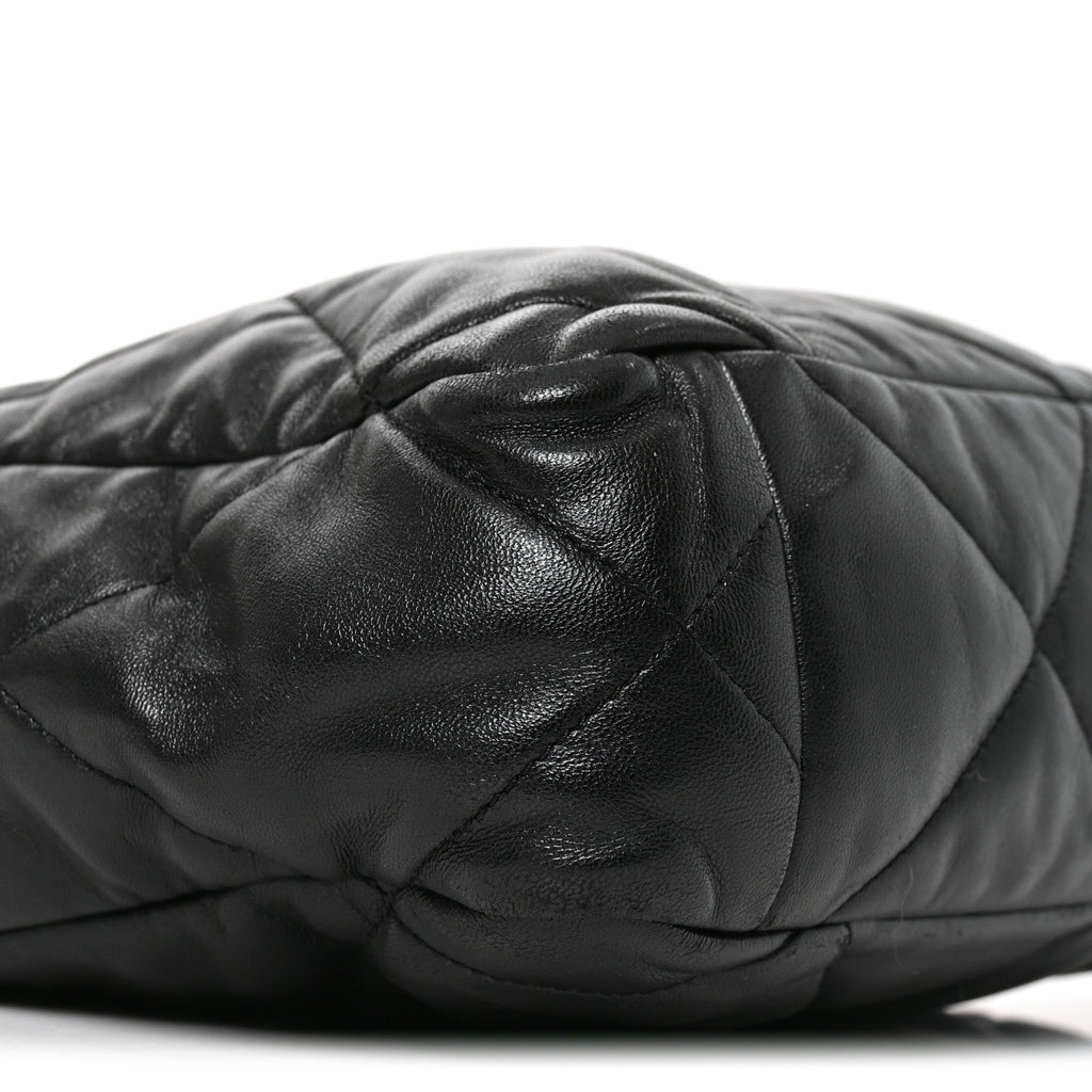 Lambskin Quilted Large Chanel 19 Shopping Tote Black