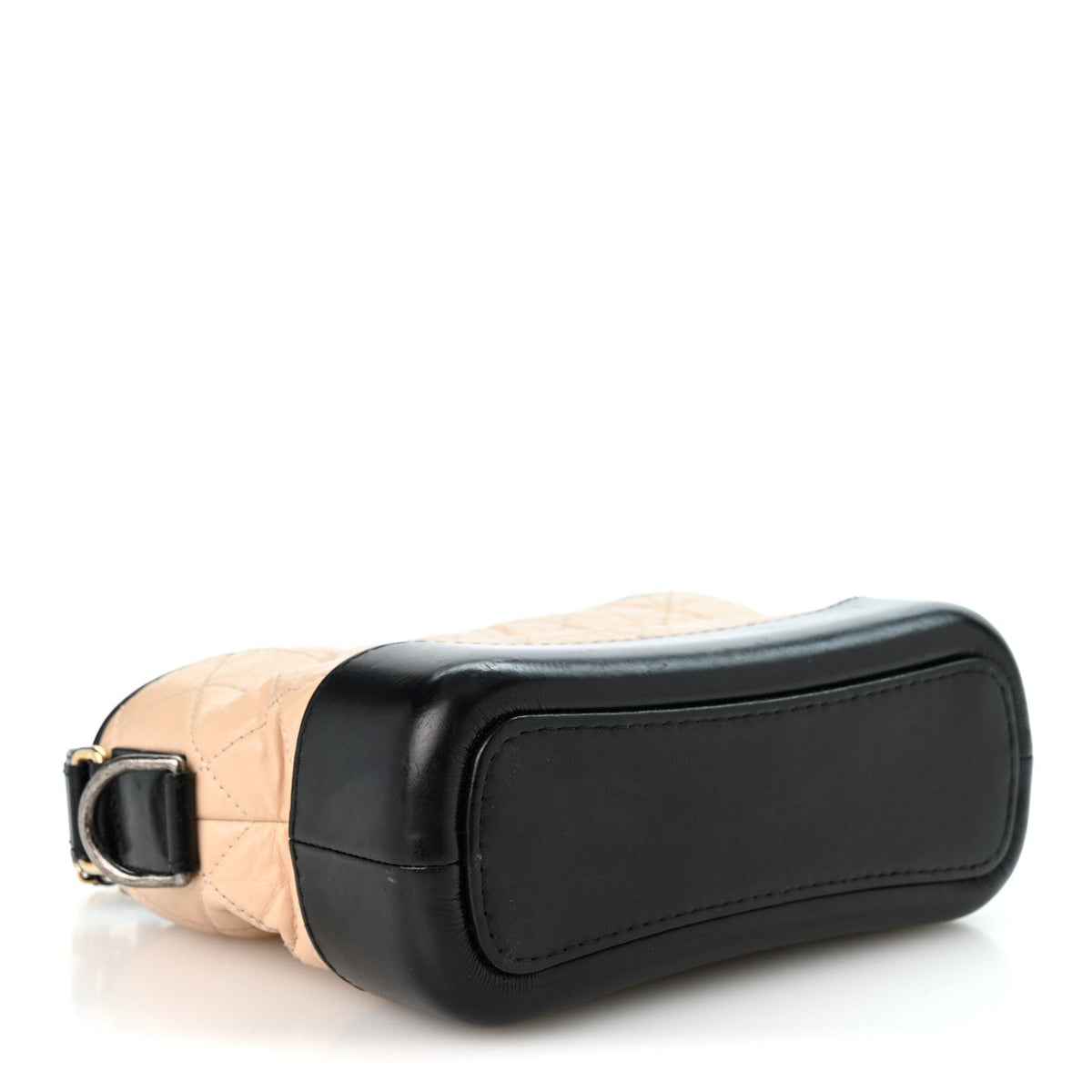 Aged Calfskin Quilted Small Gabrielle Hobo Beige Black
