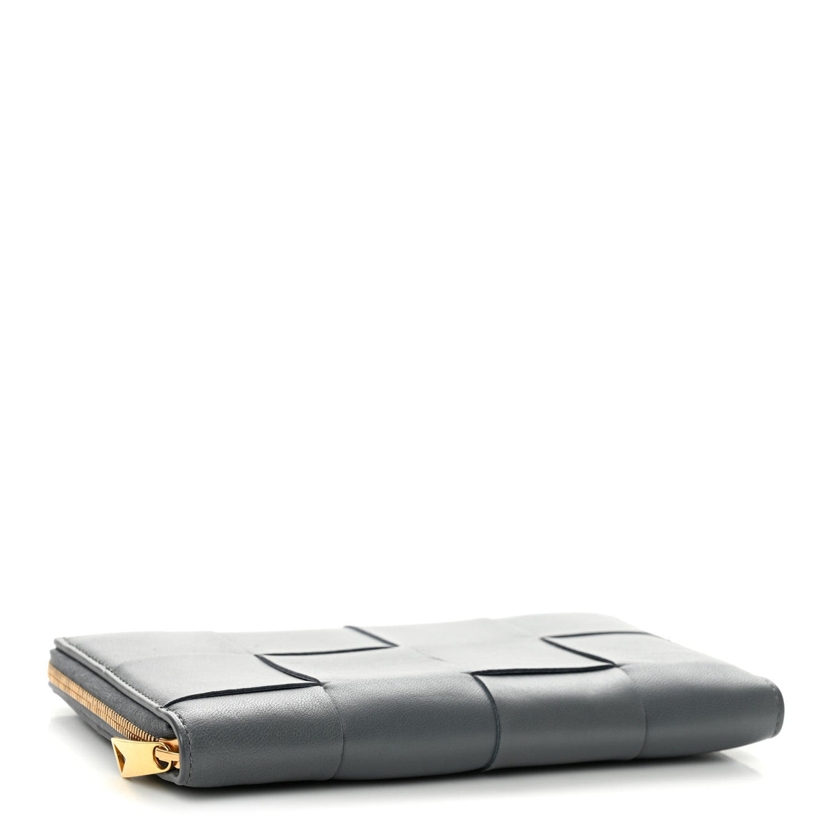 Calfskin Maxi Intrecciato Zip Around Wallet Thunder
