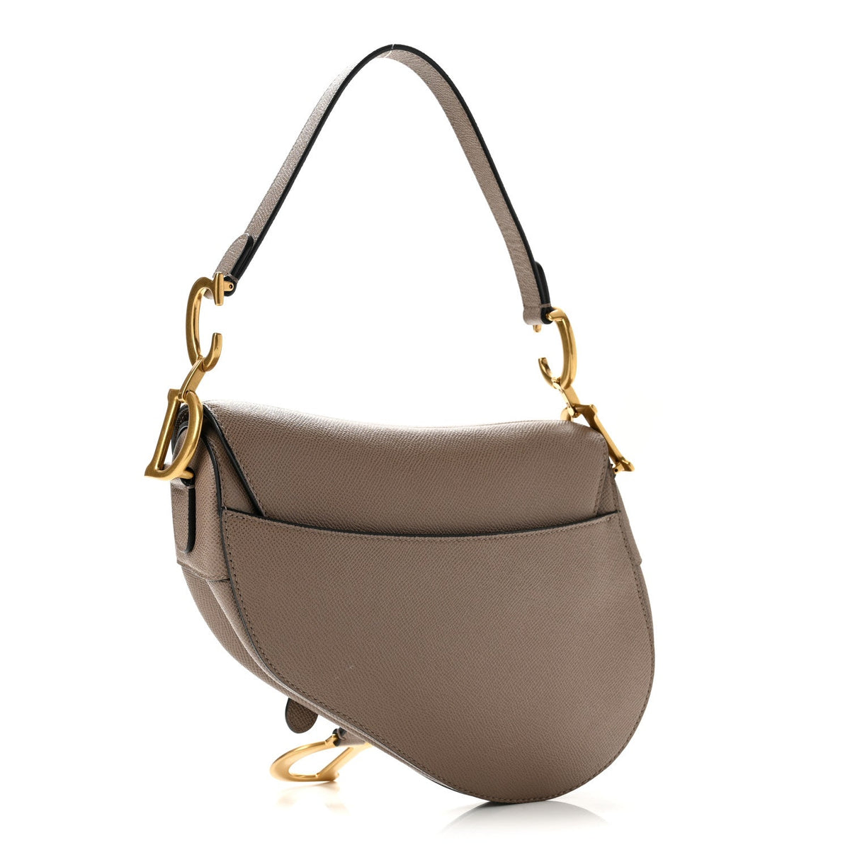Grained Calfskin Saddle Bag Warm Taupe