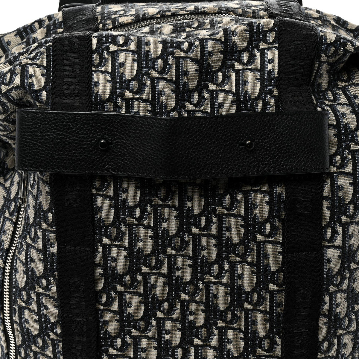 Oblique Calfskin Safari Backpack Navy Blue