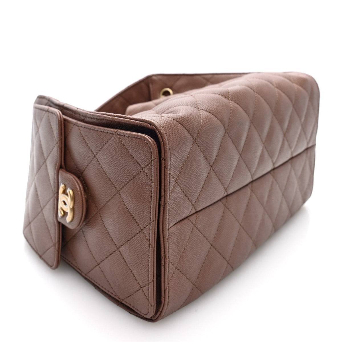 Caviar Quilted Small Chanel 25 Handbag Brown