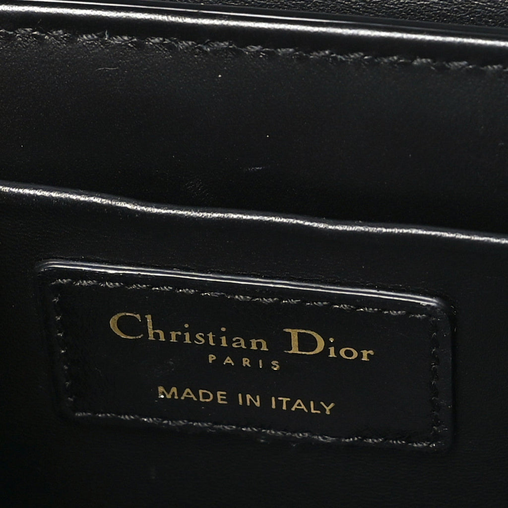 Crackled Lambskin 30 Montaigne Box Bag Black