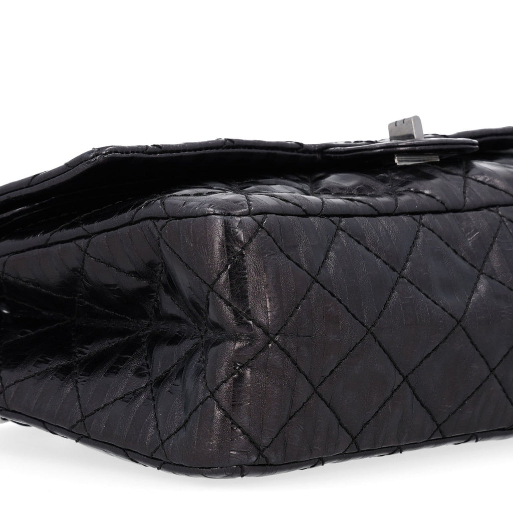 Metallic Calfskin Striped 2.55 Reissue 226 Flap Black