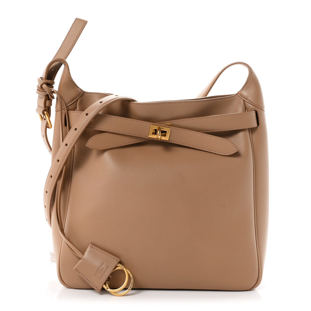 Smooth Calfskin Small Bel Air Hobo Bag Latte