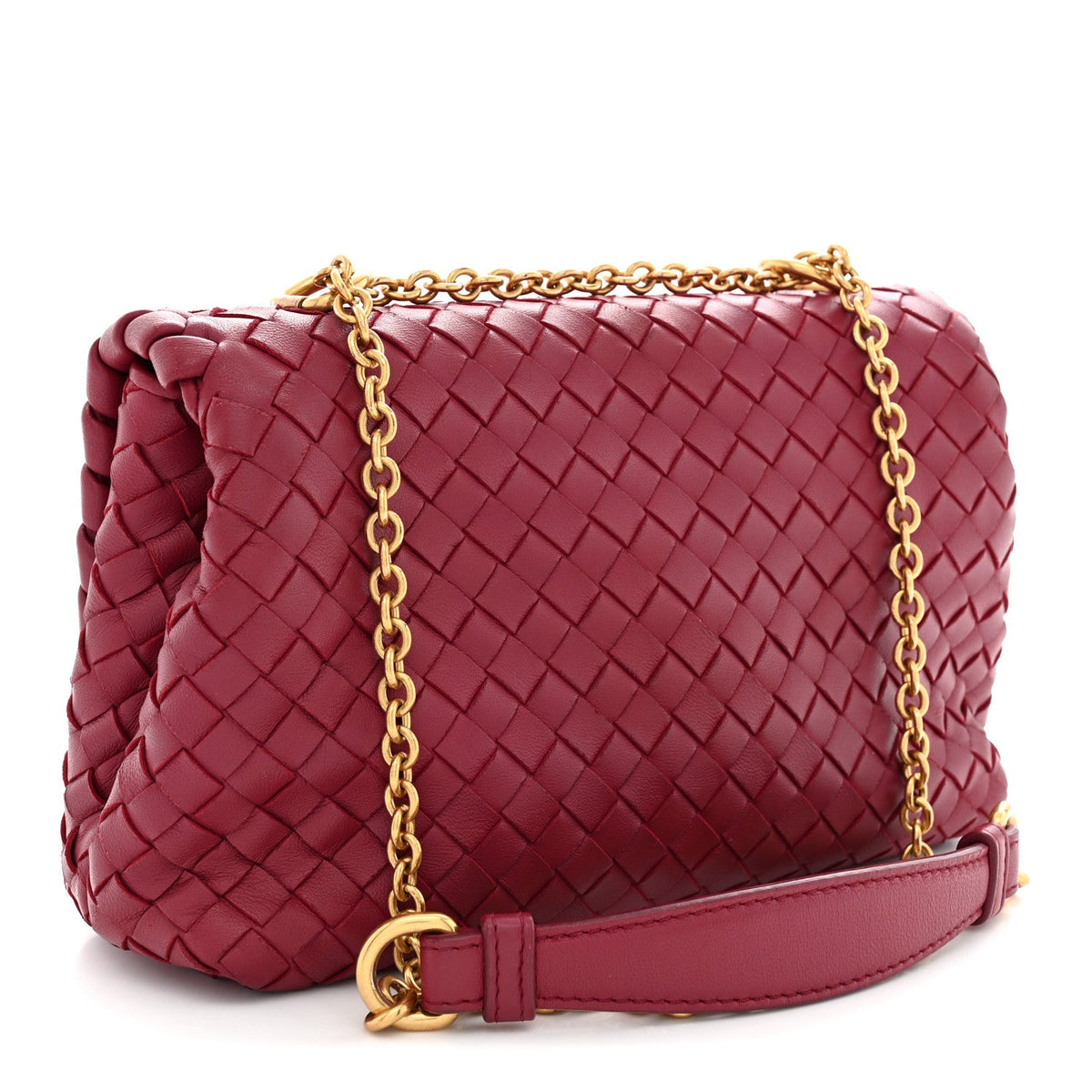 Nappa Intrecciato Baby Olimpia Shoulder Bag China Red