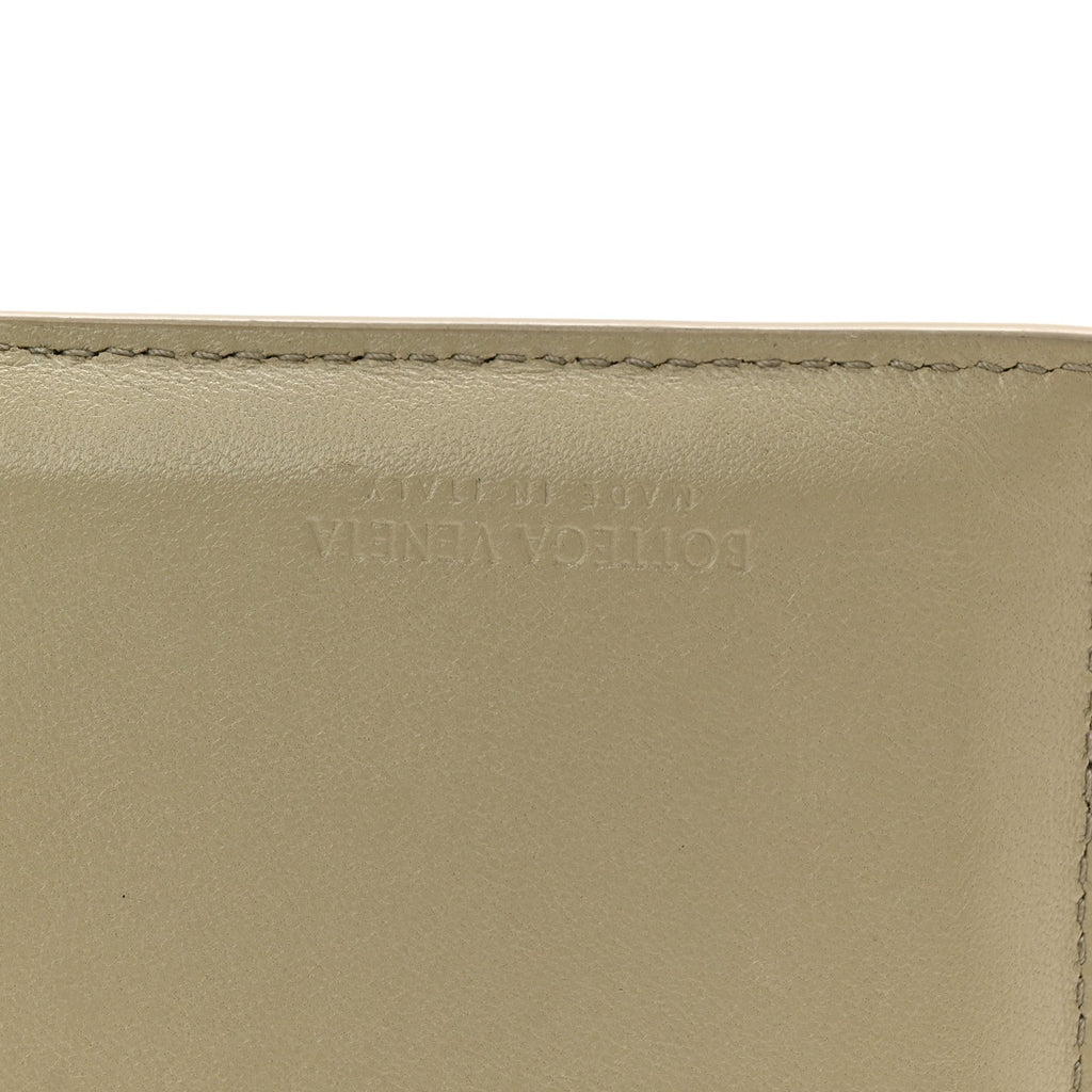 Nappa Maxi Intrecciato Cassette Zipped Card Case Travertine