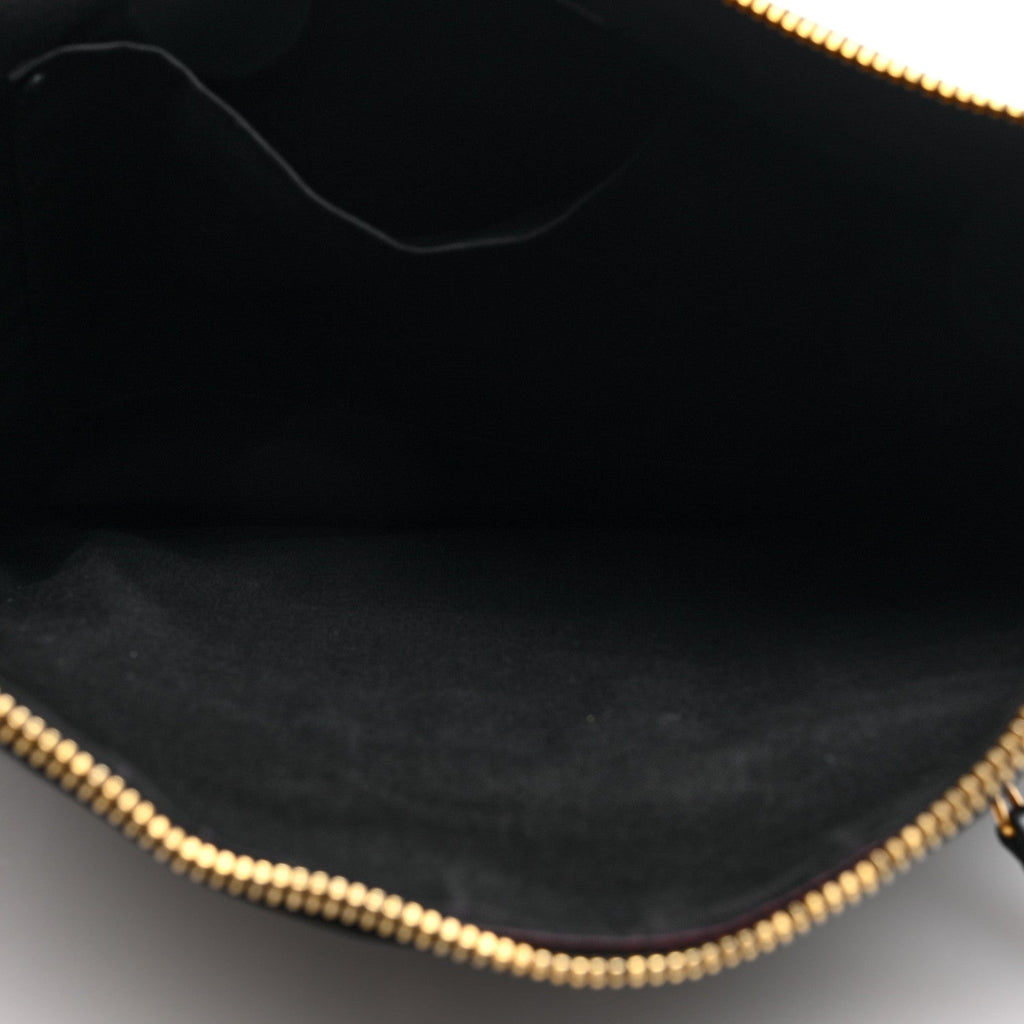 Agneau Giant 12 Gold Hardware Pouch Clutch Black