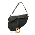 Grained Calfskin Saddle Bag Black