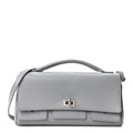 Smooth Calfskin Small Bel Air Clutch On Strap Cloud Grey
