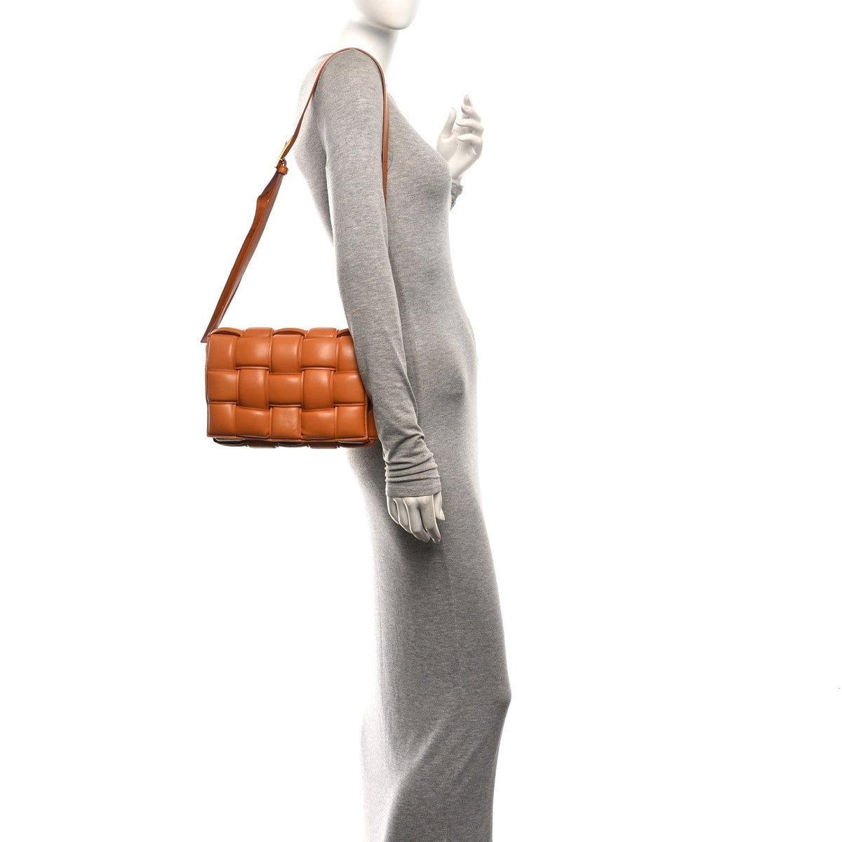 Nappa Maxi Intrecciato Padded Cassette Crossbody Bag Clay