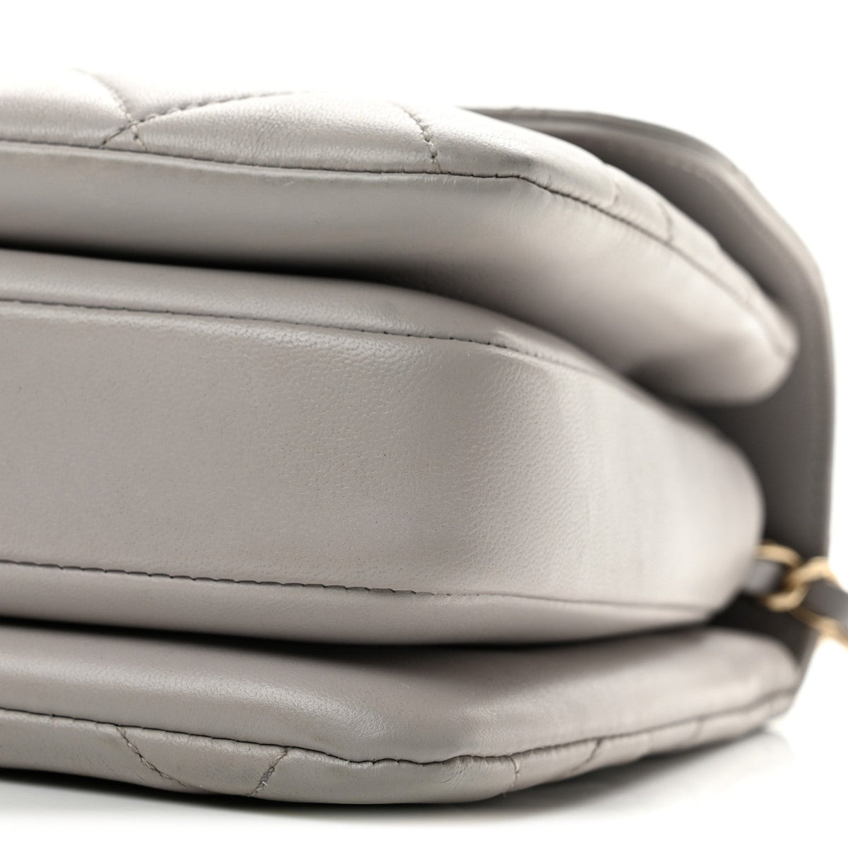 Lambskin Quilted Small Trendy CC Flap Dual Handle Bag Light Grey