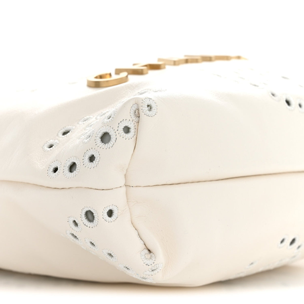 Calfskin Eyelet Mini Chanel 22  White
