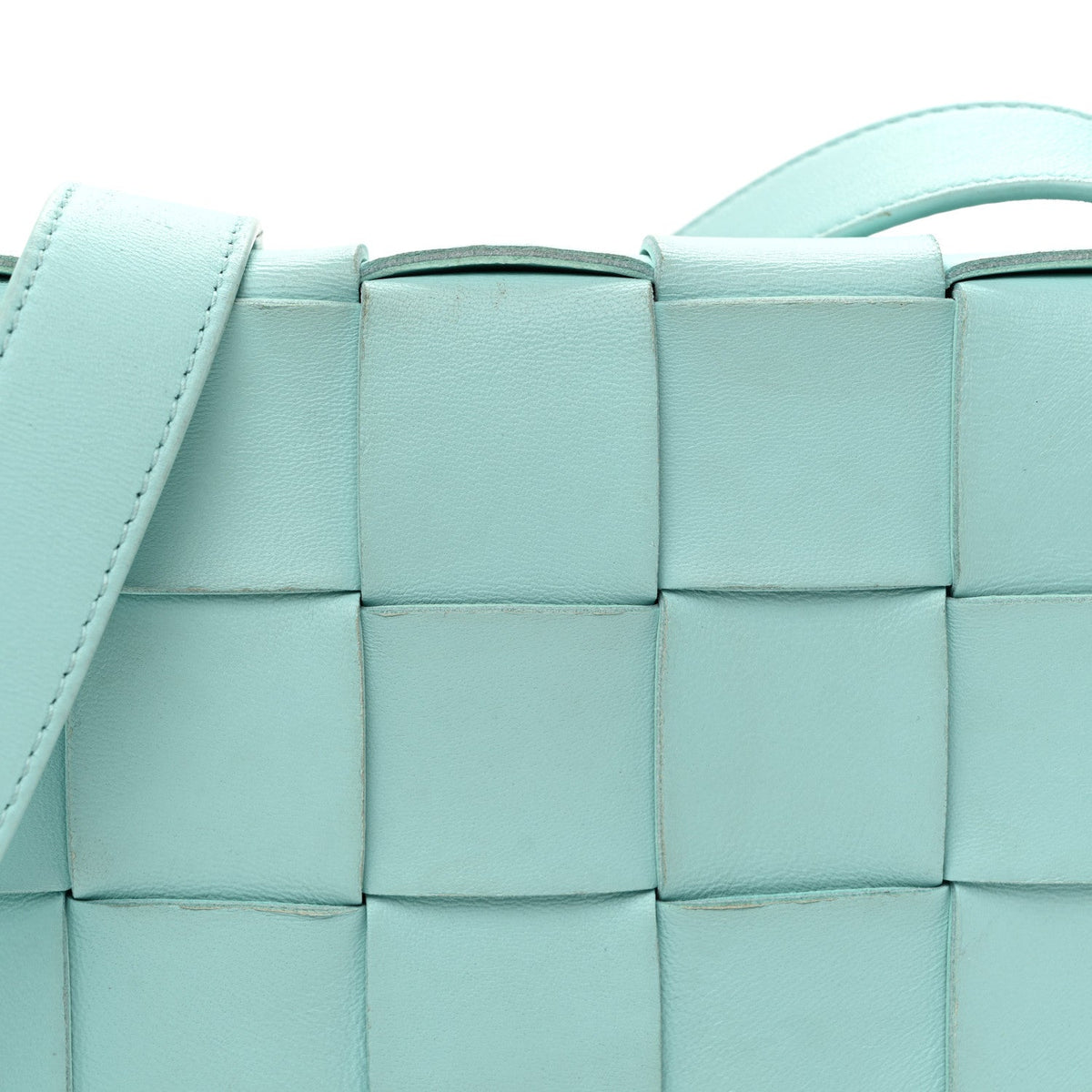 Lambskin Maxi Intrecciato Small Cassette Crossbody Bag  Celadon