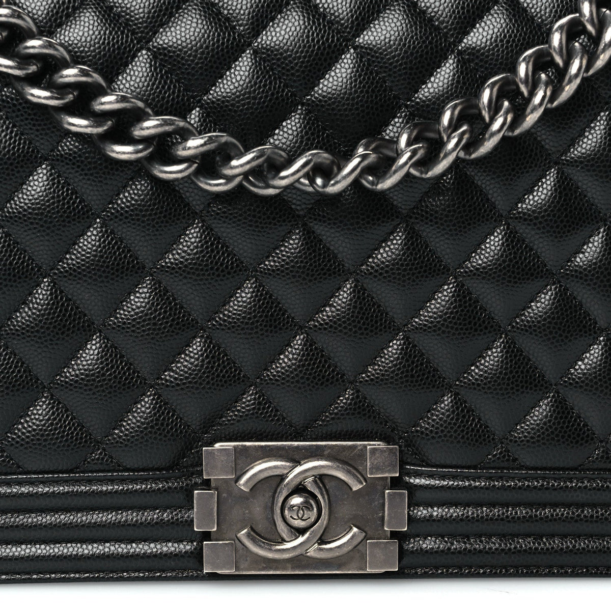 Caviar Quilted New Medium Boy Flap Black