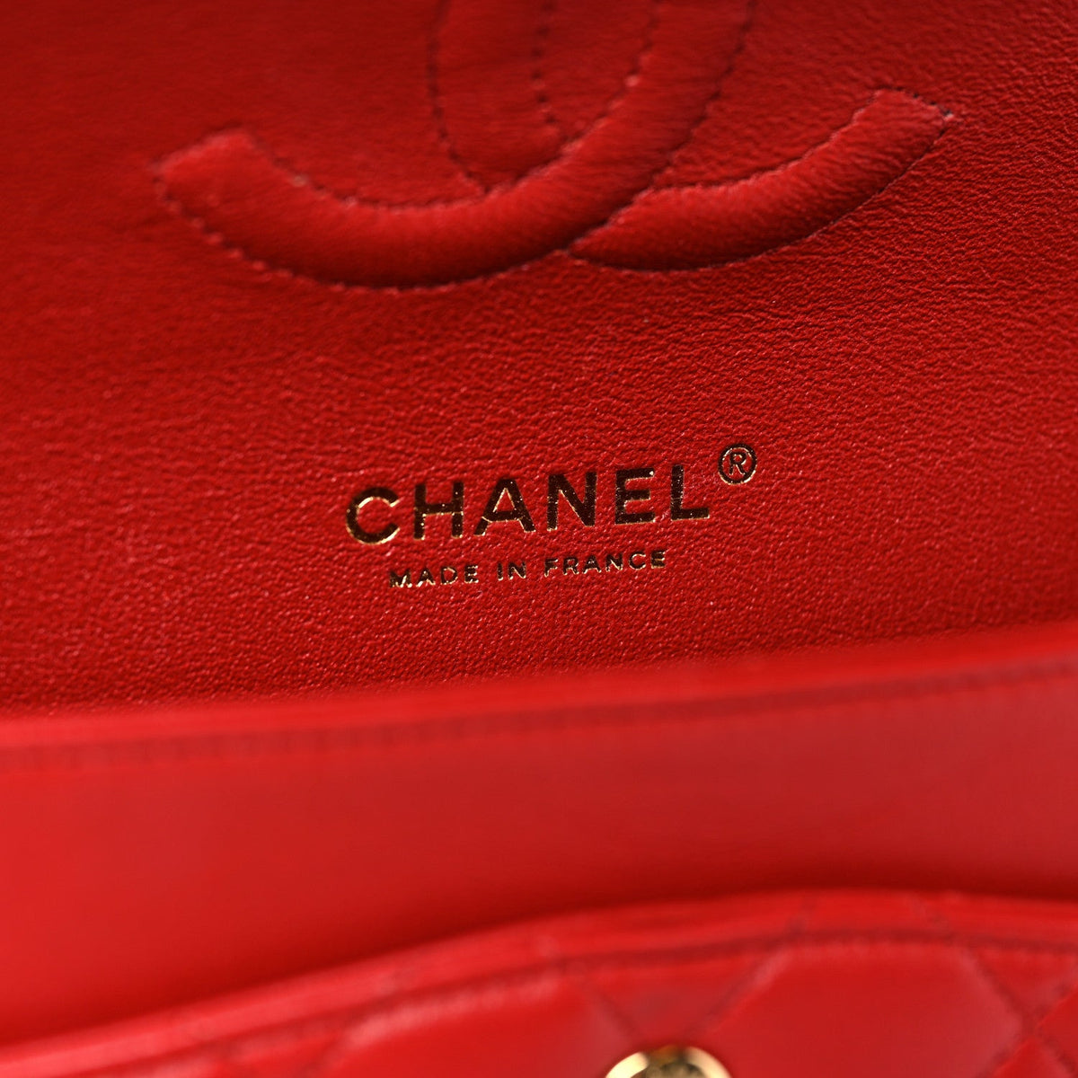 Lambskin Quilted Medium Double Flap Red