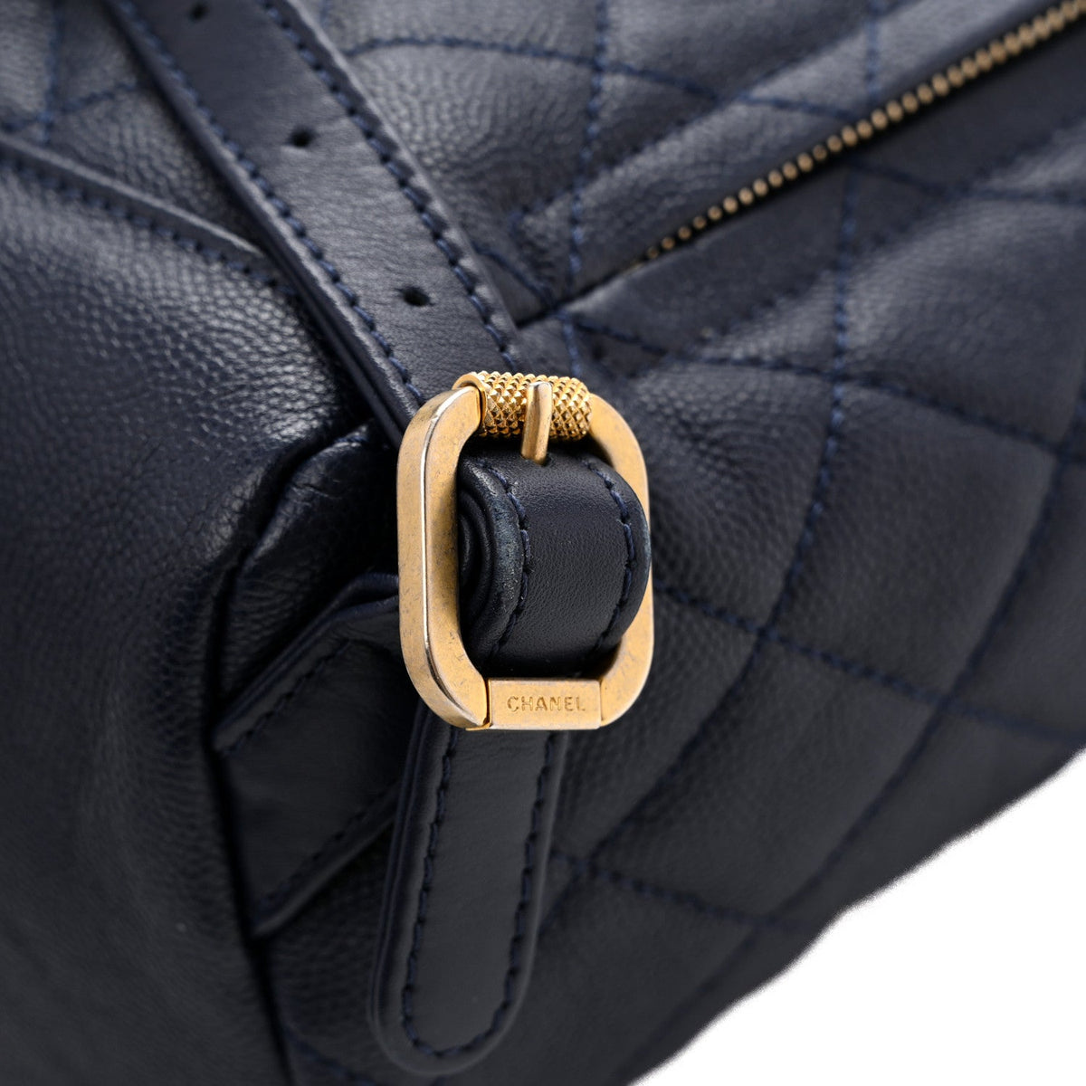 Caviar Quilted Filigree Backpack Navy