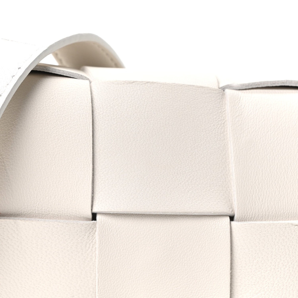 Lambskin Maxi Intrecciato Extra Mini Cassette Crossbody Bag White