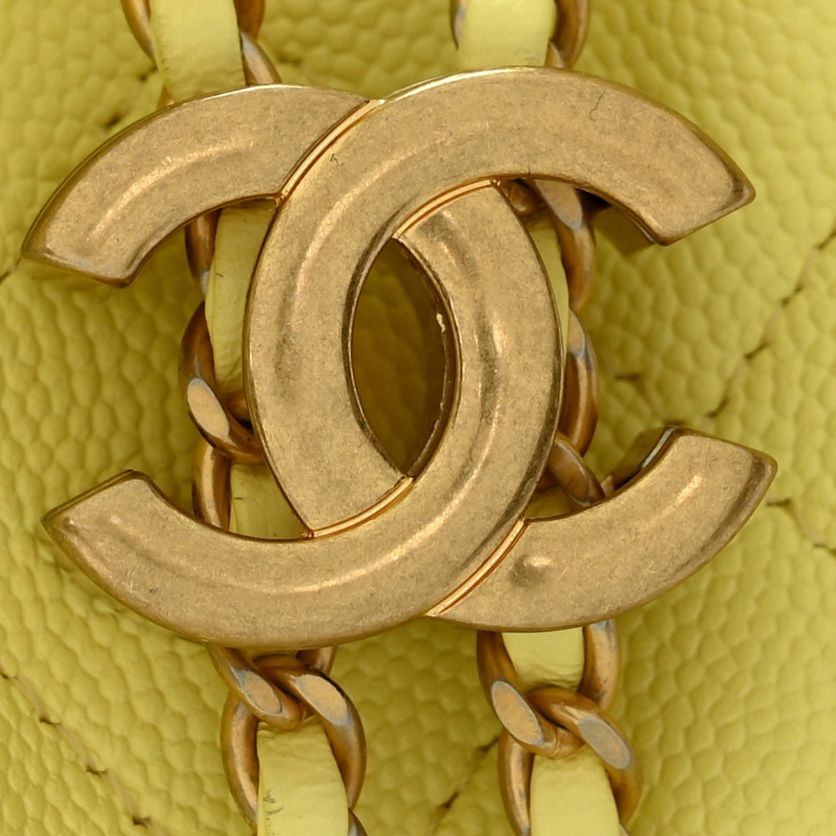 Caviar Quilted Small Chanel 25 Handbag Light Yellow
