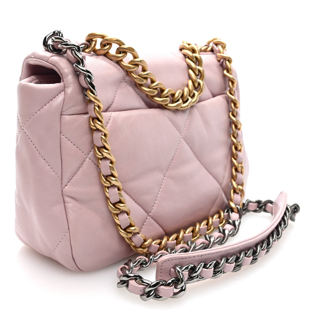 Lambskin Quilted Medium Chanel 19 Flap Light Pink