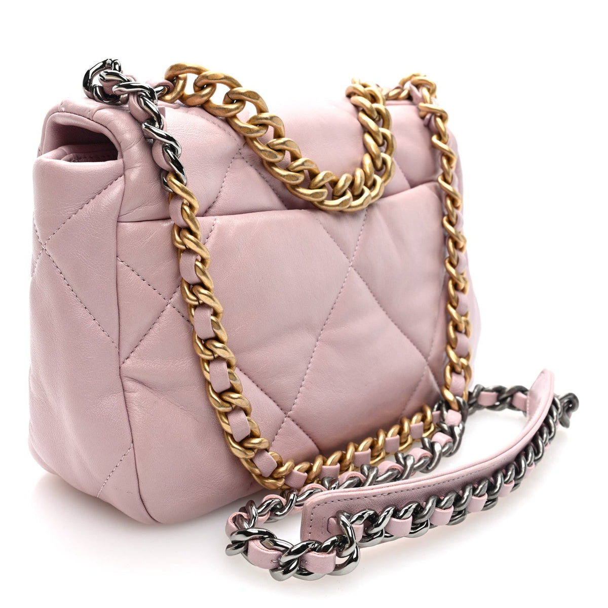 Lambskin Quilted Medium Chanel 19 Flap Light Pink