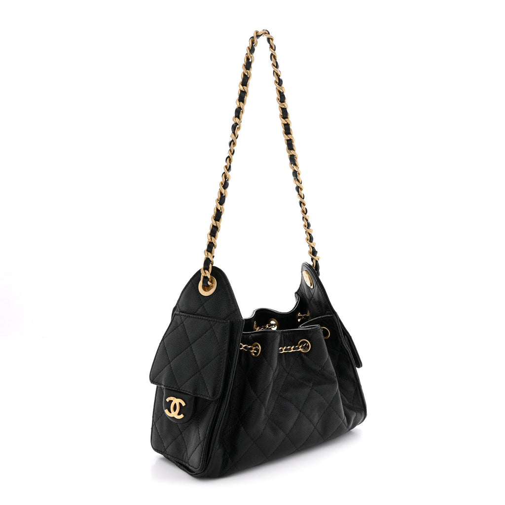 Caviar Quilted Mini Chanel 25 Handbag Black