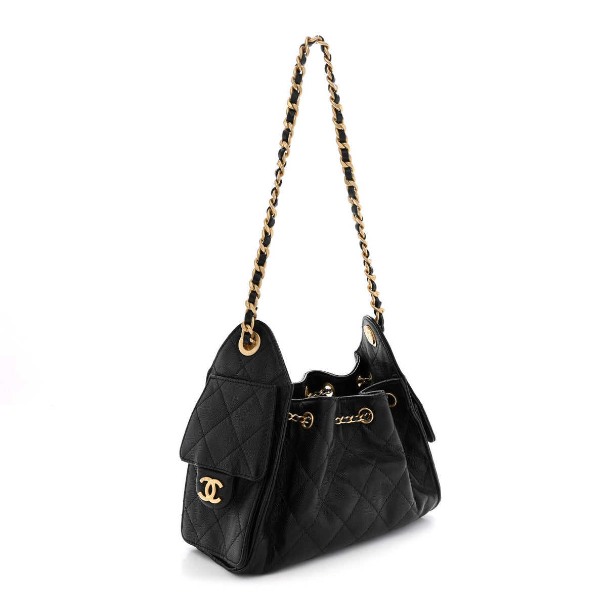 Caviar Quilted Mini Chanel 25 Handbag Black
