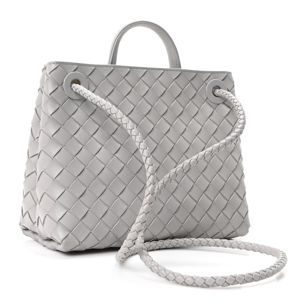 Nappa Intrecciato Small Andiamo Shoulder Bag Sterling