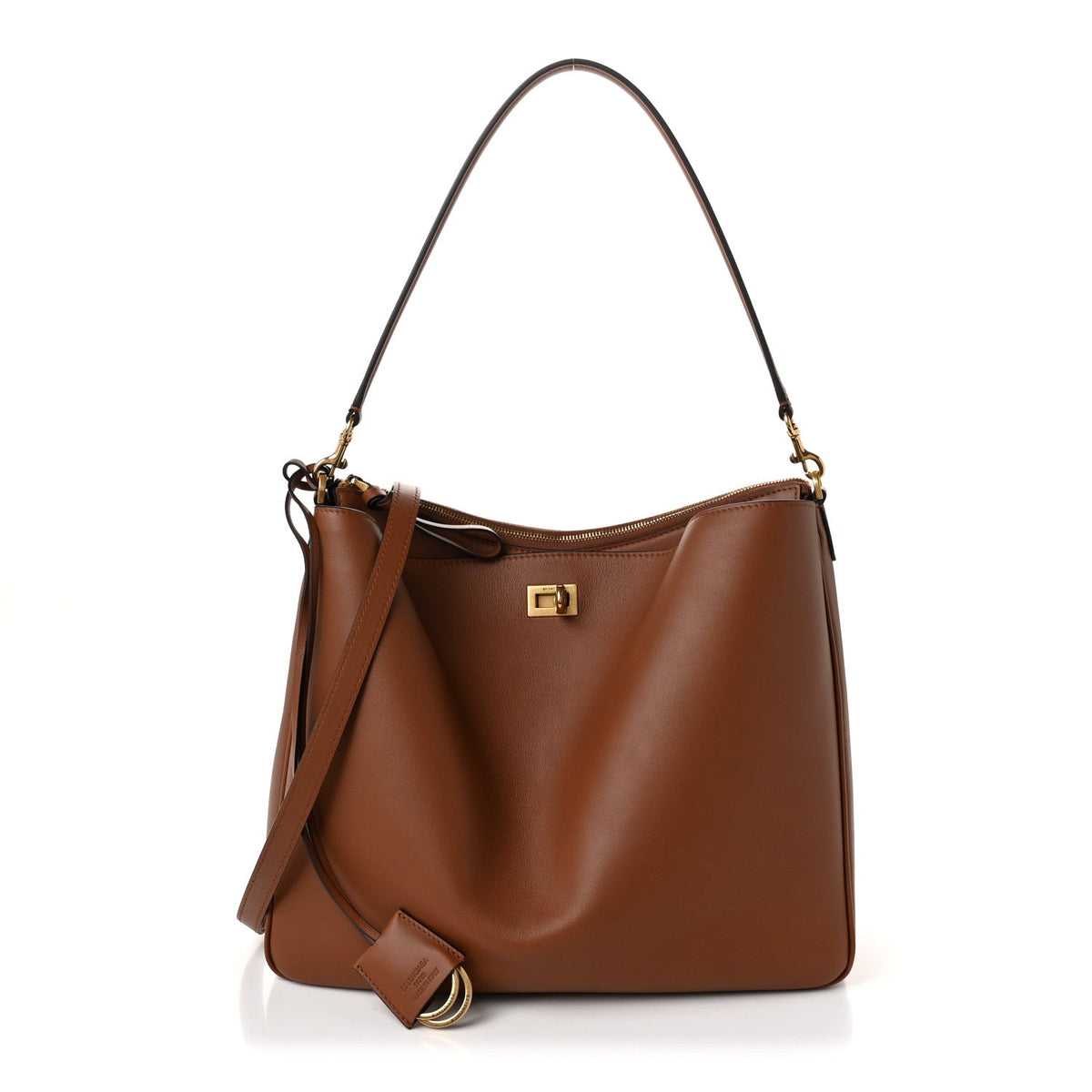 Natural Smooth Calfskin Medium Rodeo Hobo New Tan