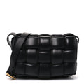 Nappa Maxi Intreccio Padded Cassette Crossbody Bag Black