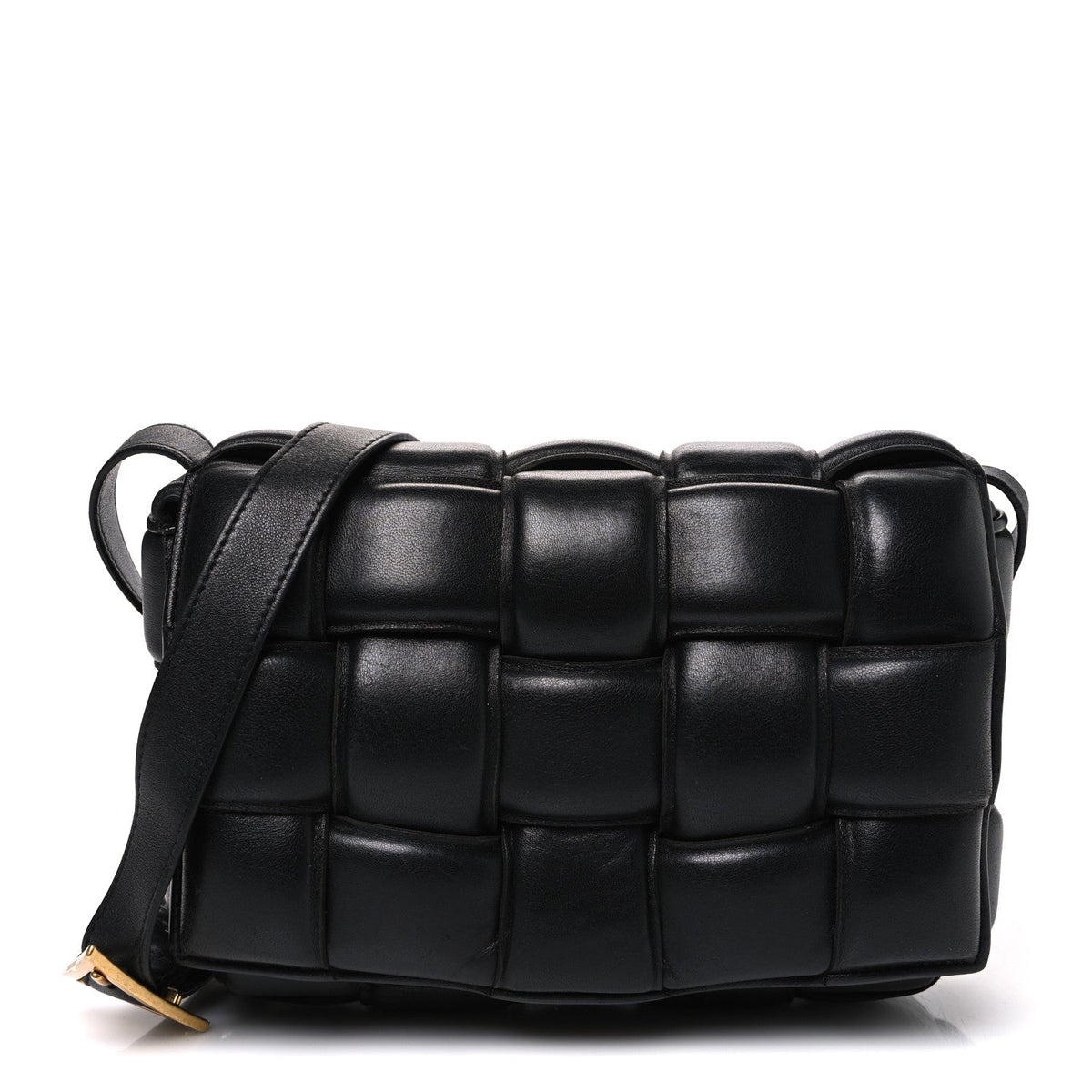 Nappa Maxi Intreccio Padded Cassette Crossbody Bag Black