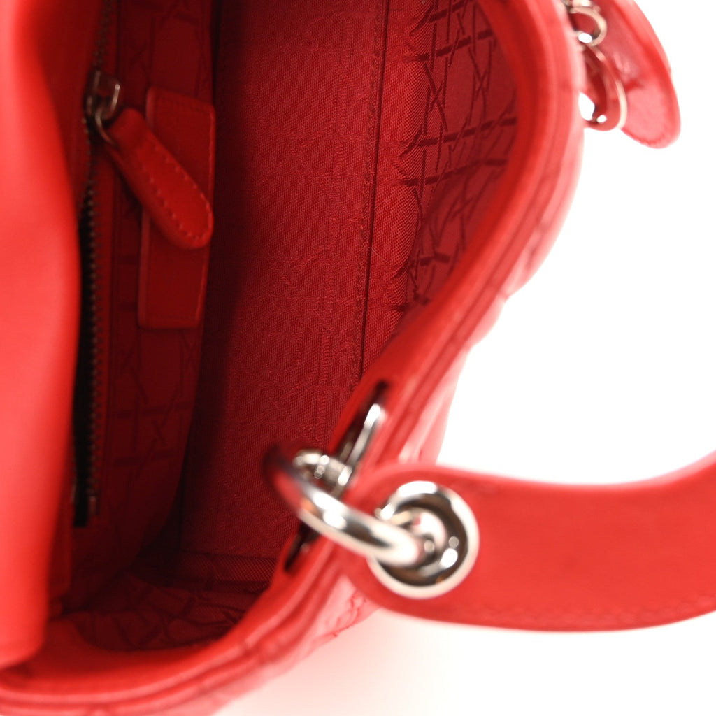 Lambskin Cannage Mini Lady Dior Red