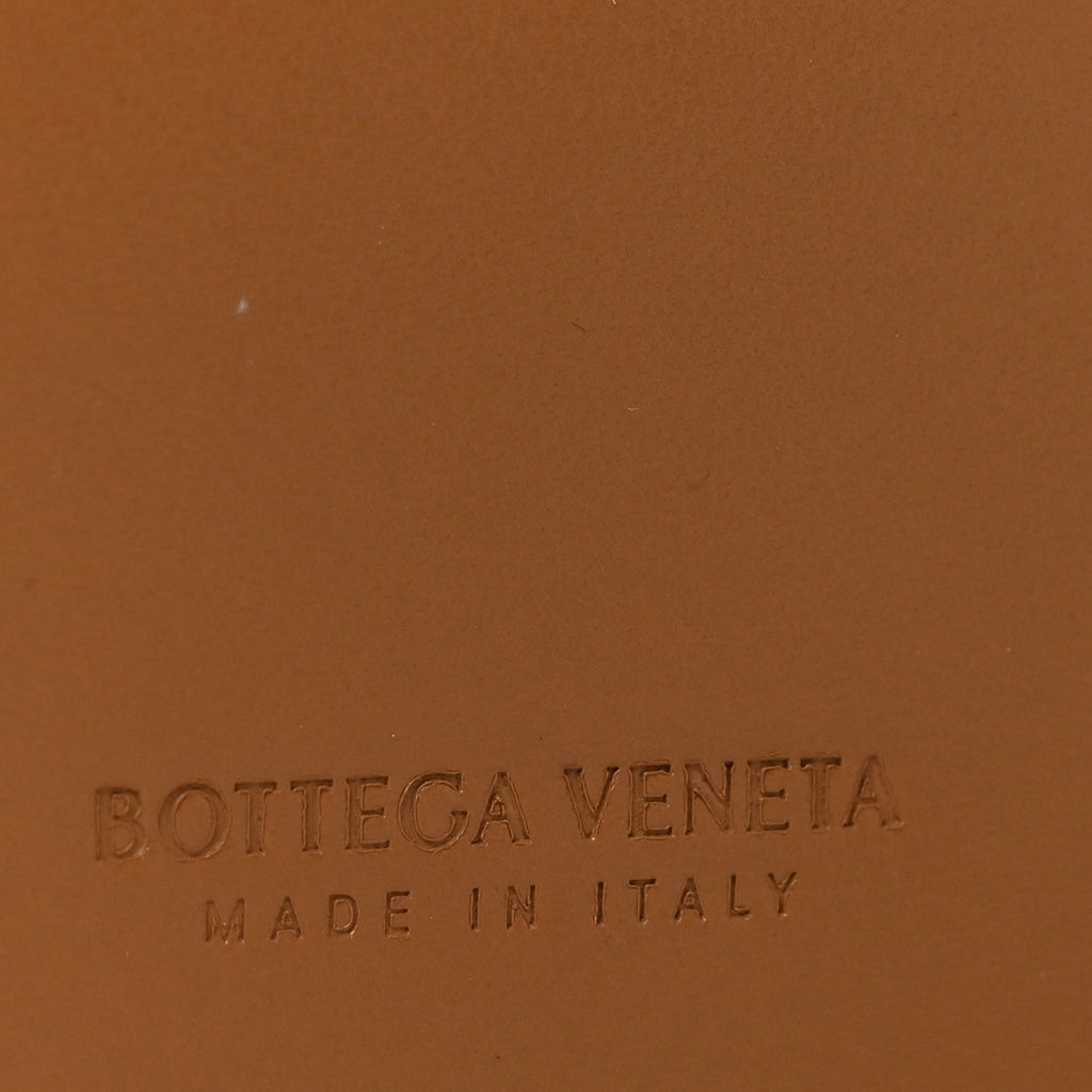 Nappa Intrecciato Small Bi-Fold Zip Wallet Caramel