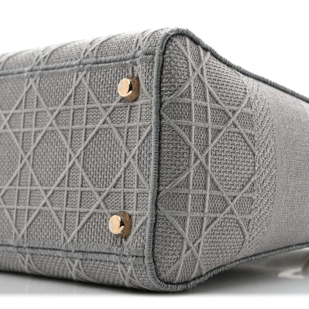 Canvas Embroidered Cannage Medium Lady D-Lite Gray