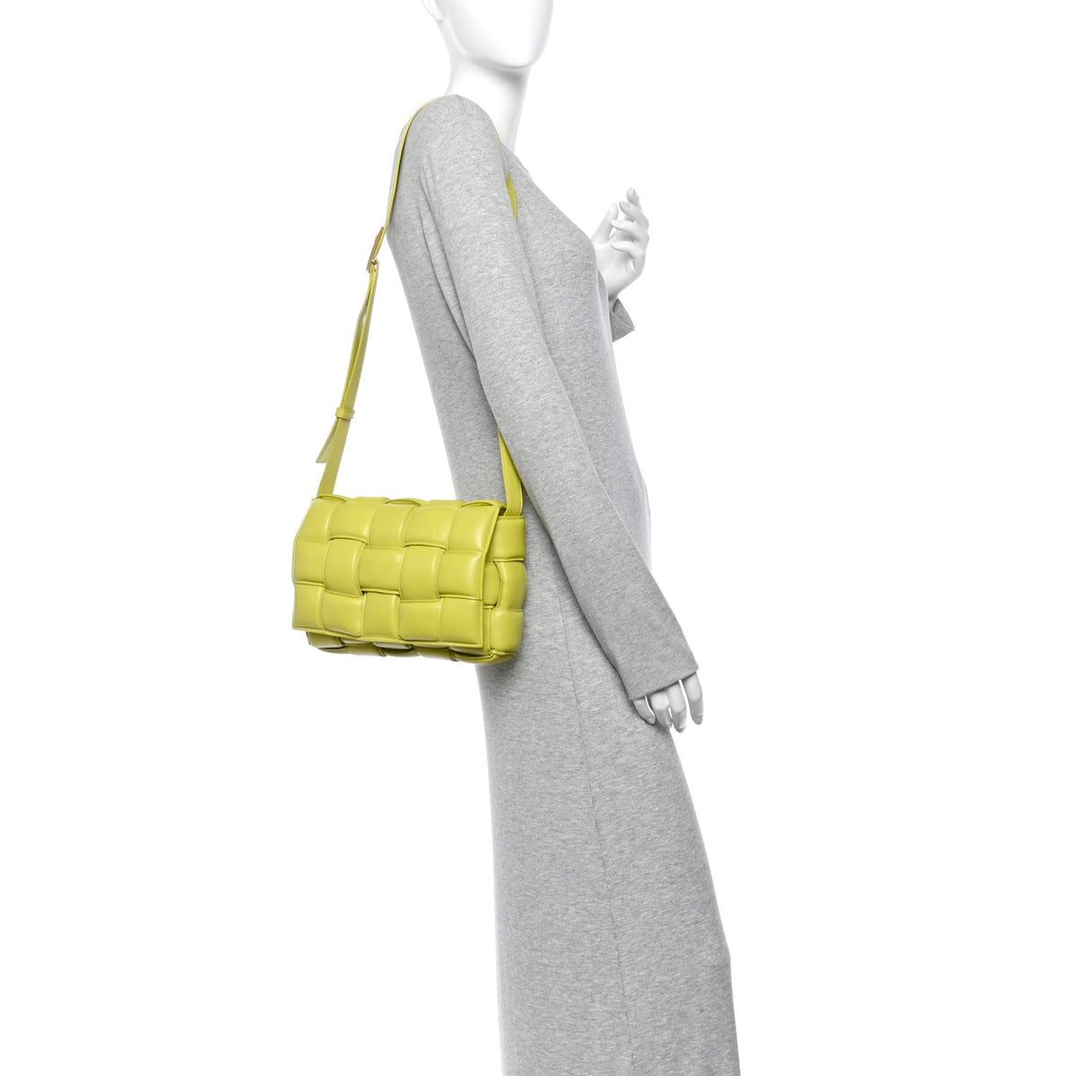 Nappa Maxi Intreccio Padded Cassette Crossbody Bag Lime