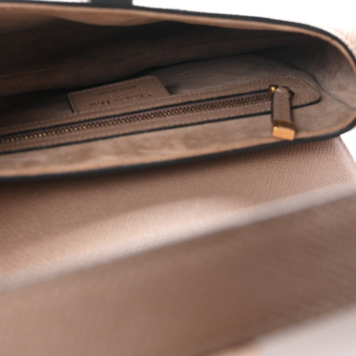 Grained Calfskin Saddle Bag With Strap Warm Taupe